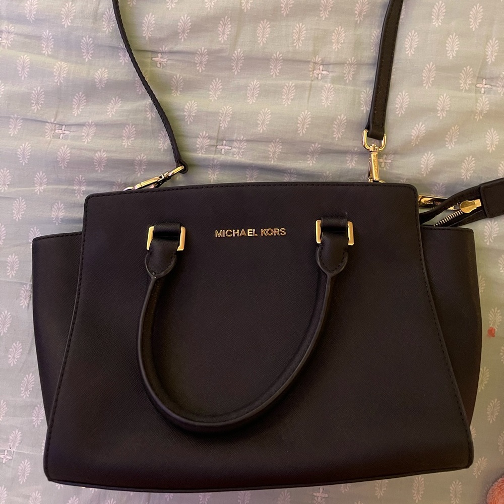 michael kors black satchel bag
